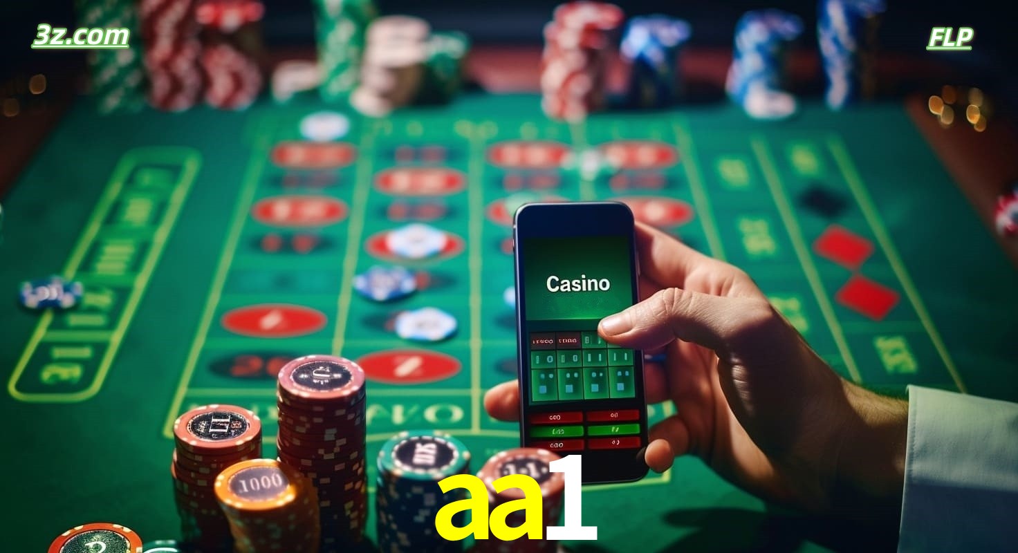 Cassino online móvel aa1 com apostas em roleta e fichas de pôquer