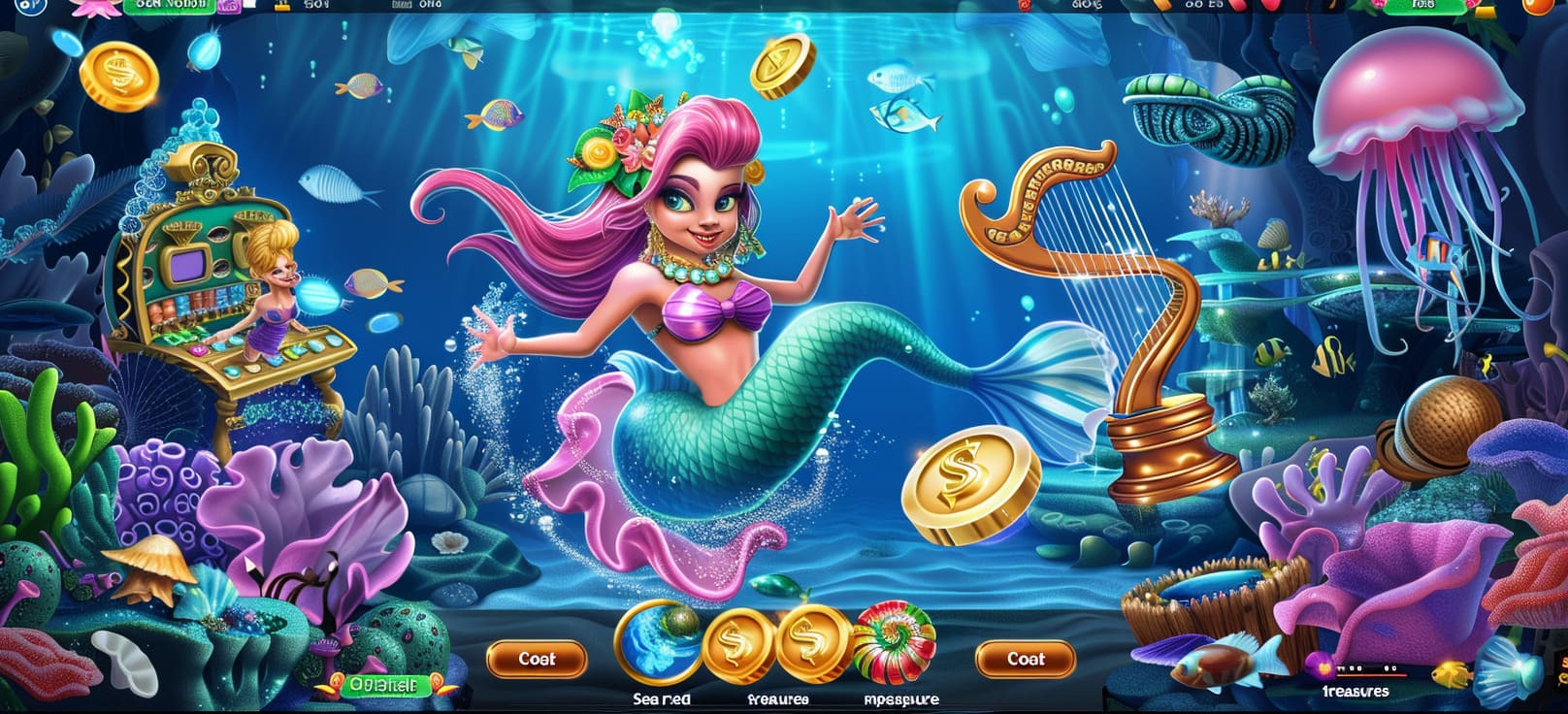 Caça-níqueis de sereia online com tesouros do mar no aa1 cassino